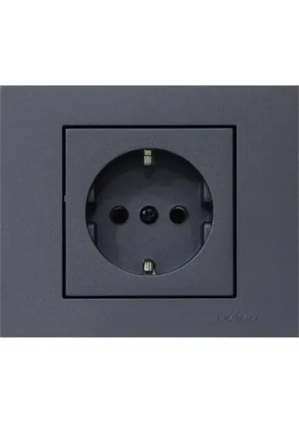 Ovivo Grano Füme Topraklı Priz Çerçeveli