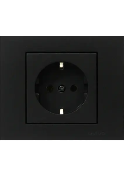 Ovivo Grano Siyah Topraklı Priz Çerçeveli