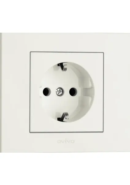 Ovivo Grano Beyaz Topraklı Priz Çerçeveli