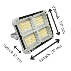Cata CT-4698 200W Miami Solar Led Güneş Enerjili Projektör Taşınabilir