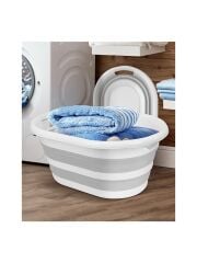 Zambak Katlanabilir Silikon Çamaşır Sepeti - Akordiyon Katlanır Sepet